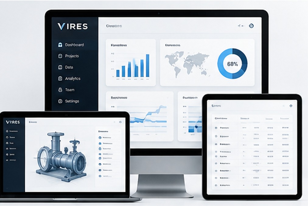 Vires business applications device mockup